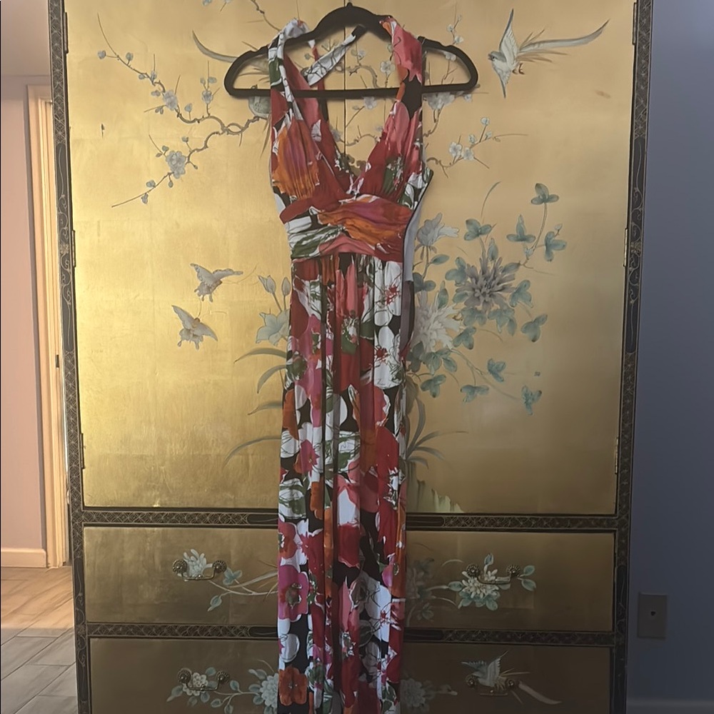 Cache vintage y2k Floral Halter Maxi Dress